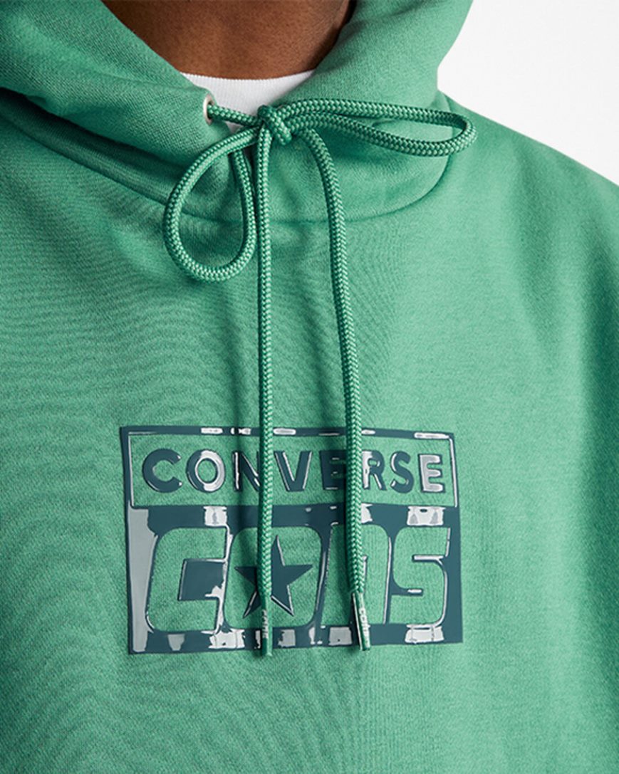 Pánské Mikiny S Kapucí Converse CONS Fleece Pullover Zelene | CZ CPOE01